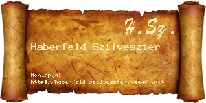 Haberfeld Szilveszter névjegykártya